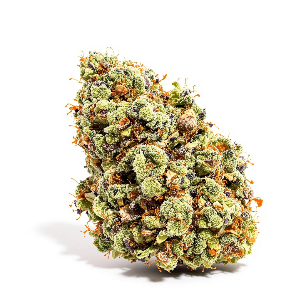 Thin Mint GSC 50% indica / 40% sativa — flor con tricomas visibles
