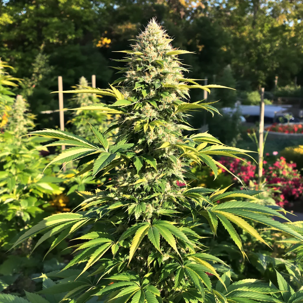 Tiger’s Milk 48% indica / 52% sativa — flor con tricomas visibles