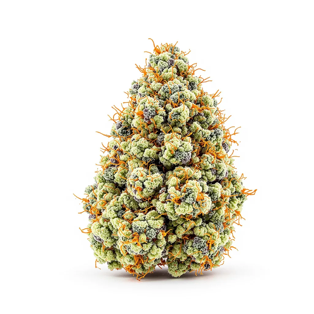 Tiger’s Milk 48% indica / 52% sativa — flor con tricomas visibles