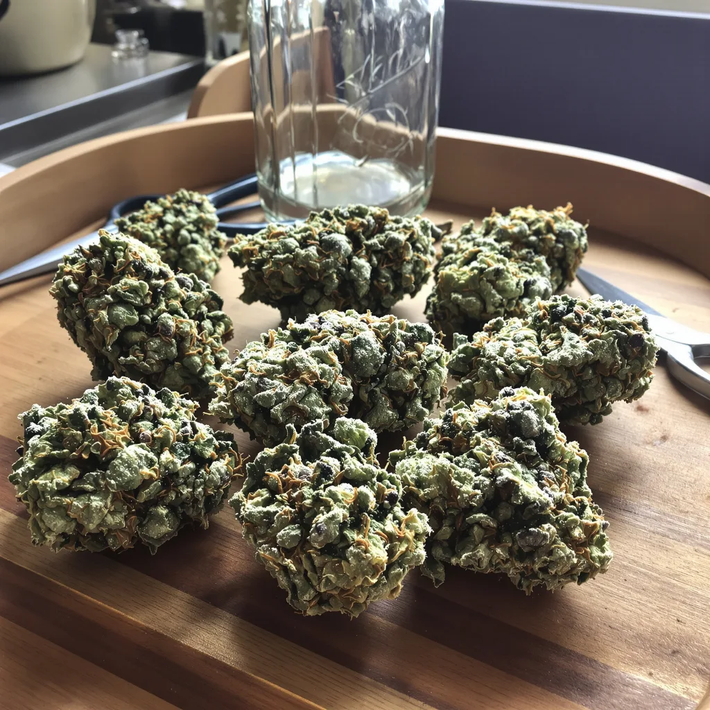 Tiger Woods 47% indica / 53% sativa — flor con tricomas visibles