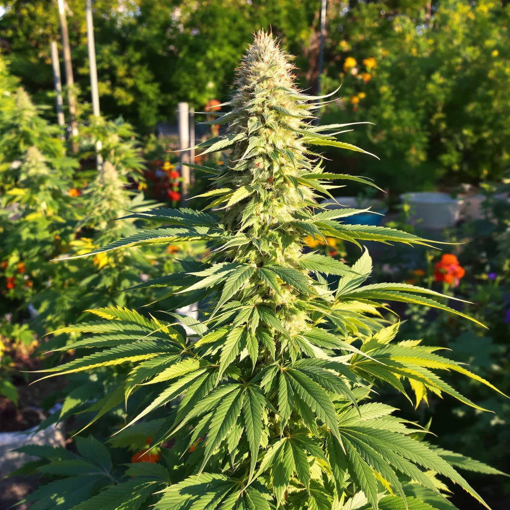 Tiger Woods 47% indica / 53% sativa — flor con tricomas visibles