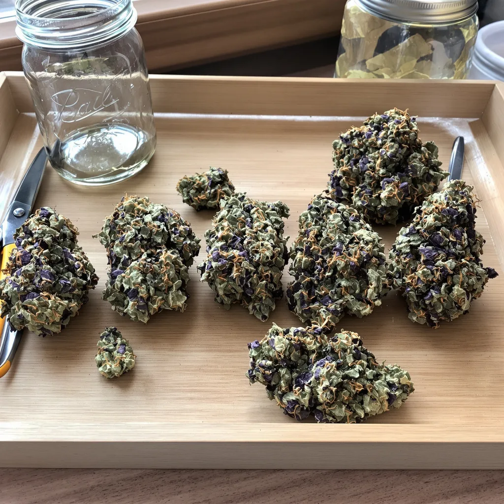 Tigermelon 77% indica / 23% sativa — flor con tricomas visibles