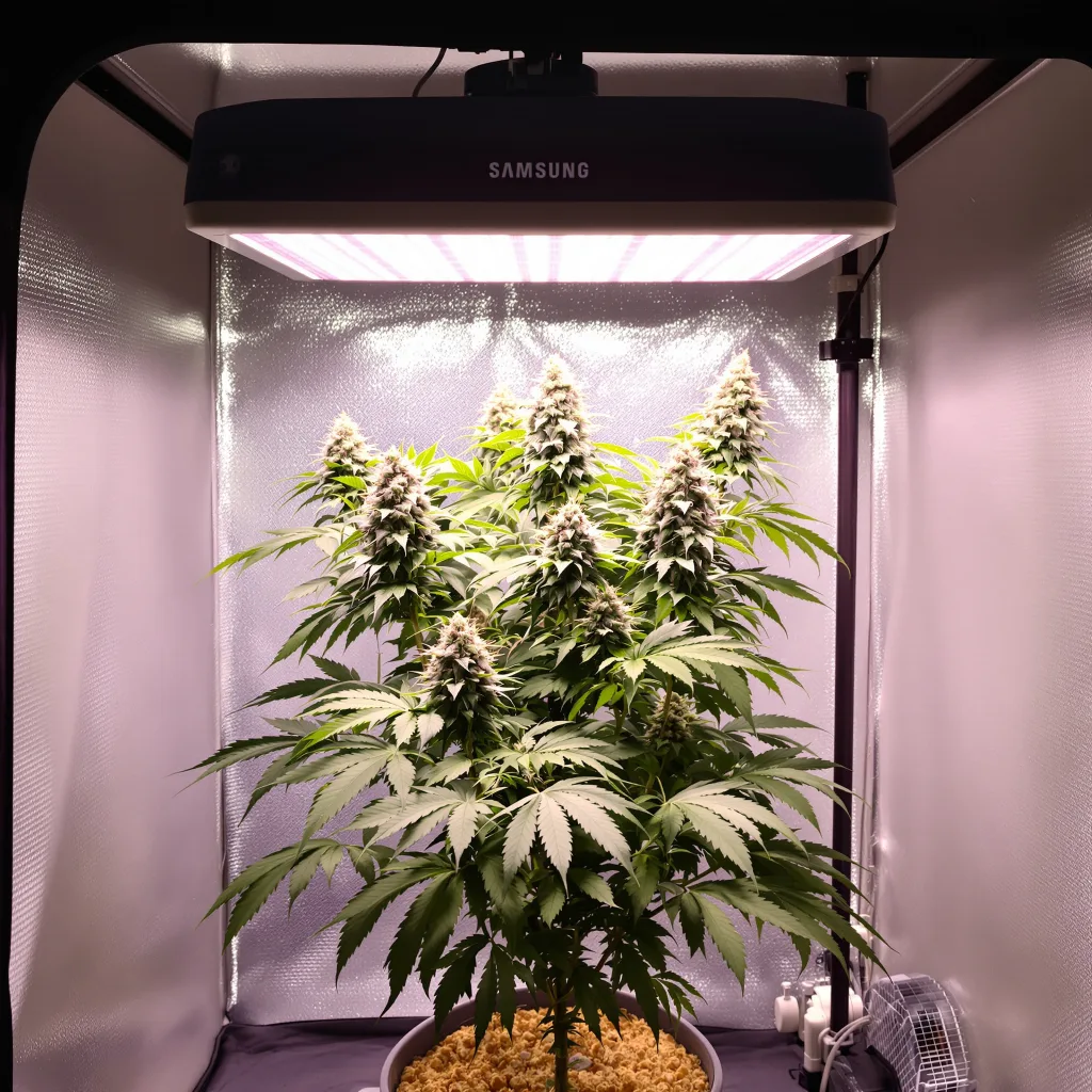 Planta de cannabis Tigermelon en fase de floración — 60-100 cm autofloración