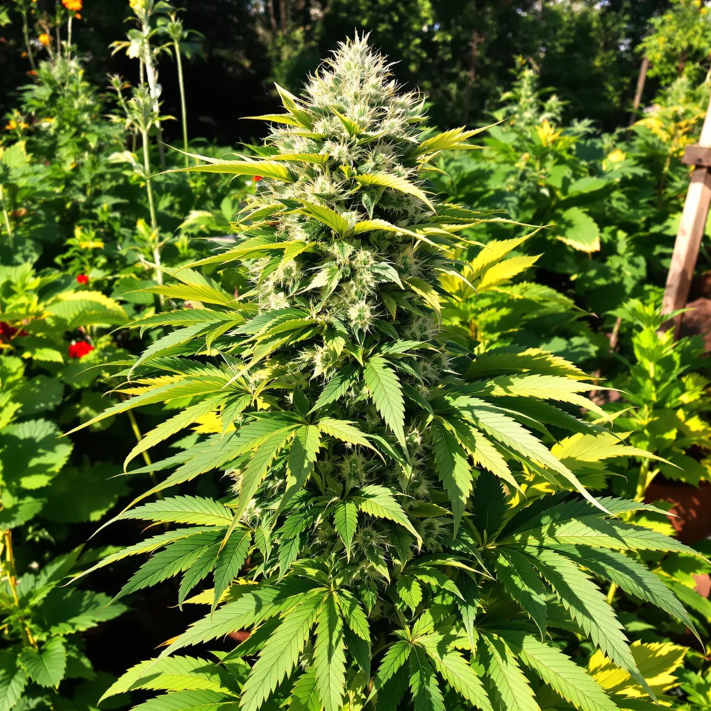 Tigermelon 77% indica / 23% sativa — flor con tricomas visibles