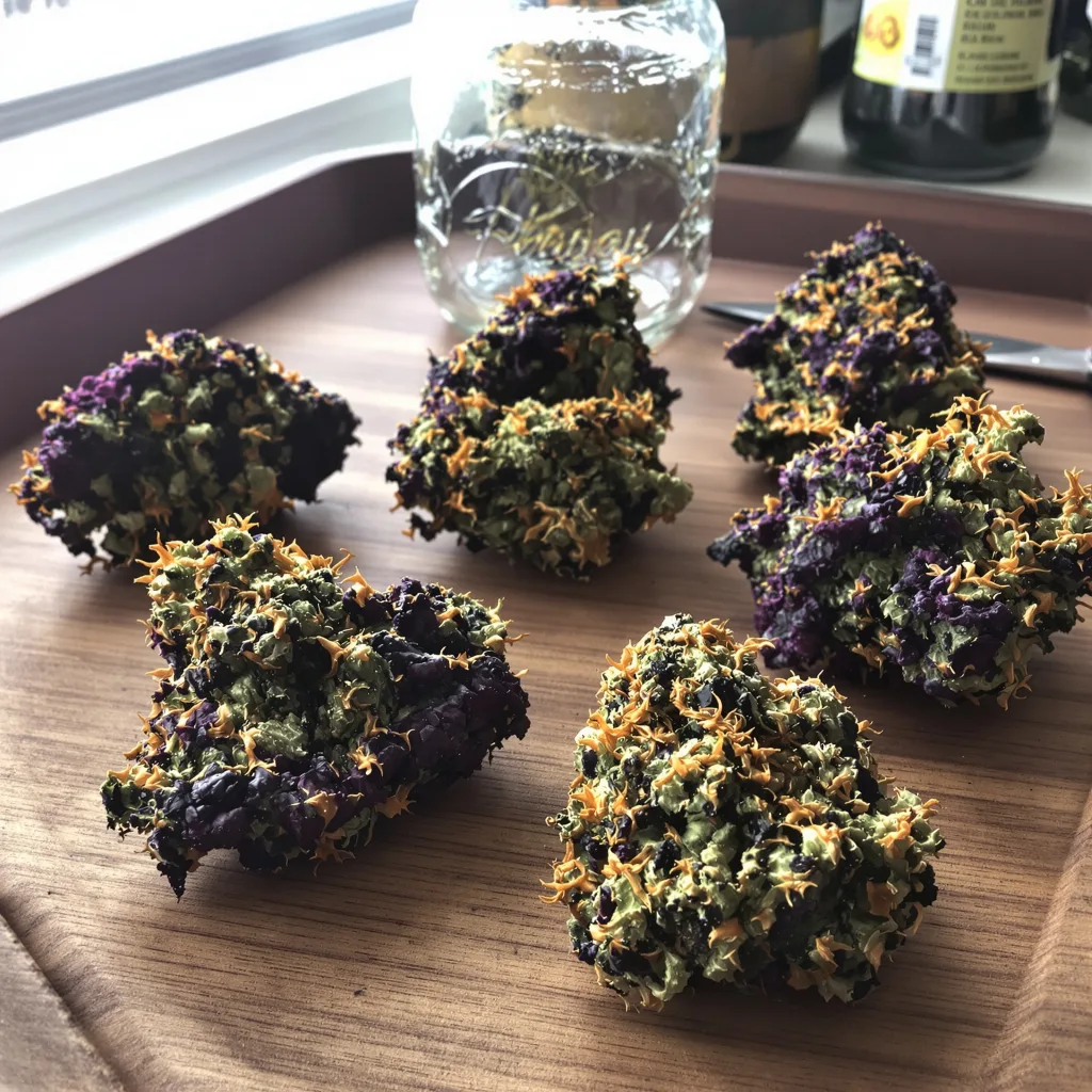 Tora Bora 100% indica / 50% sativa — flor con tricomas visibles