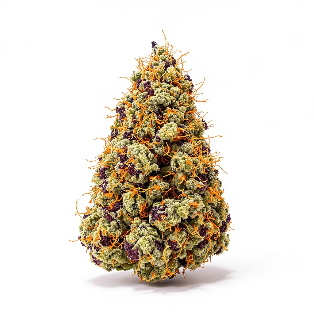 Tora Bora 100% indica / 50% sativa — flor con tricomas visibles