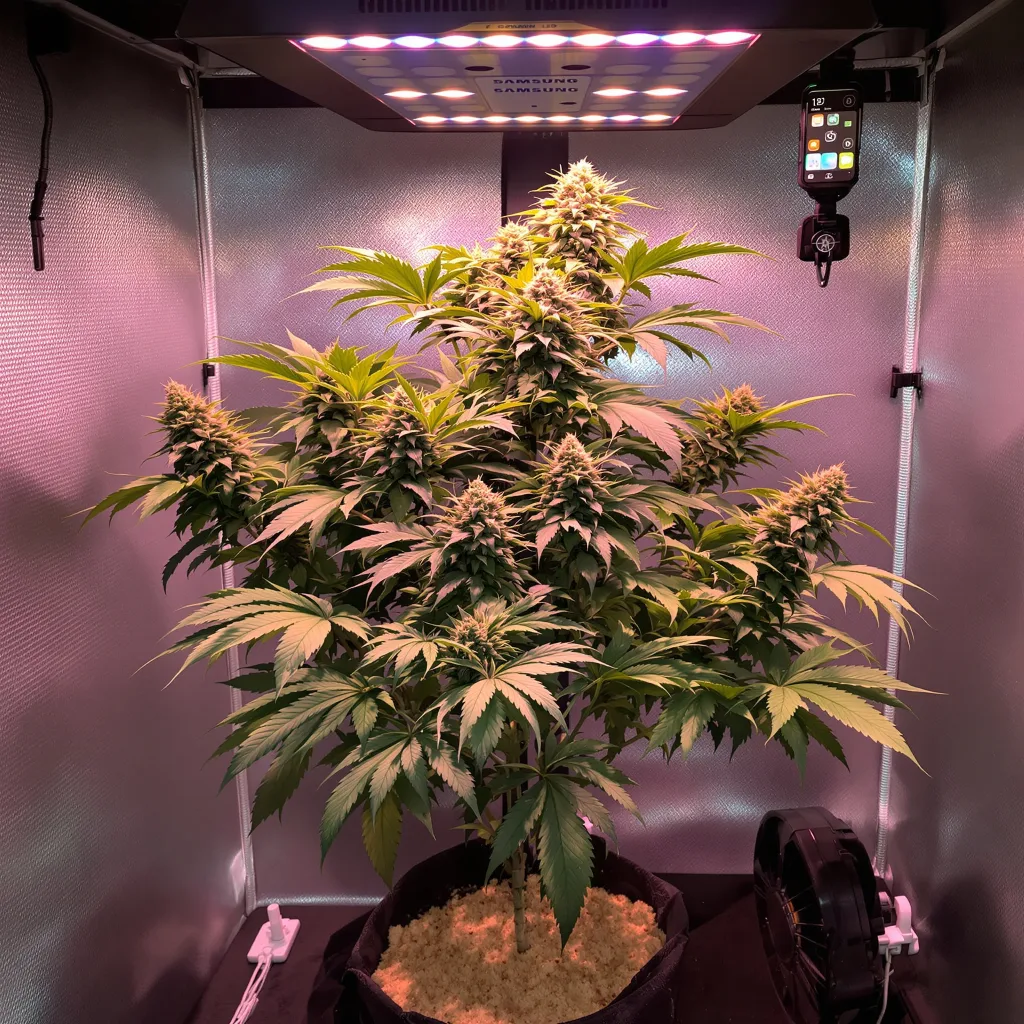 Planta de cannabis Triangle Kush en fase de floración — 60-100 cm autofloración