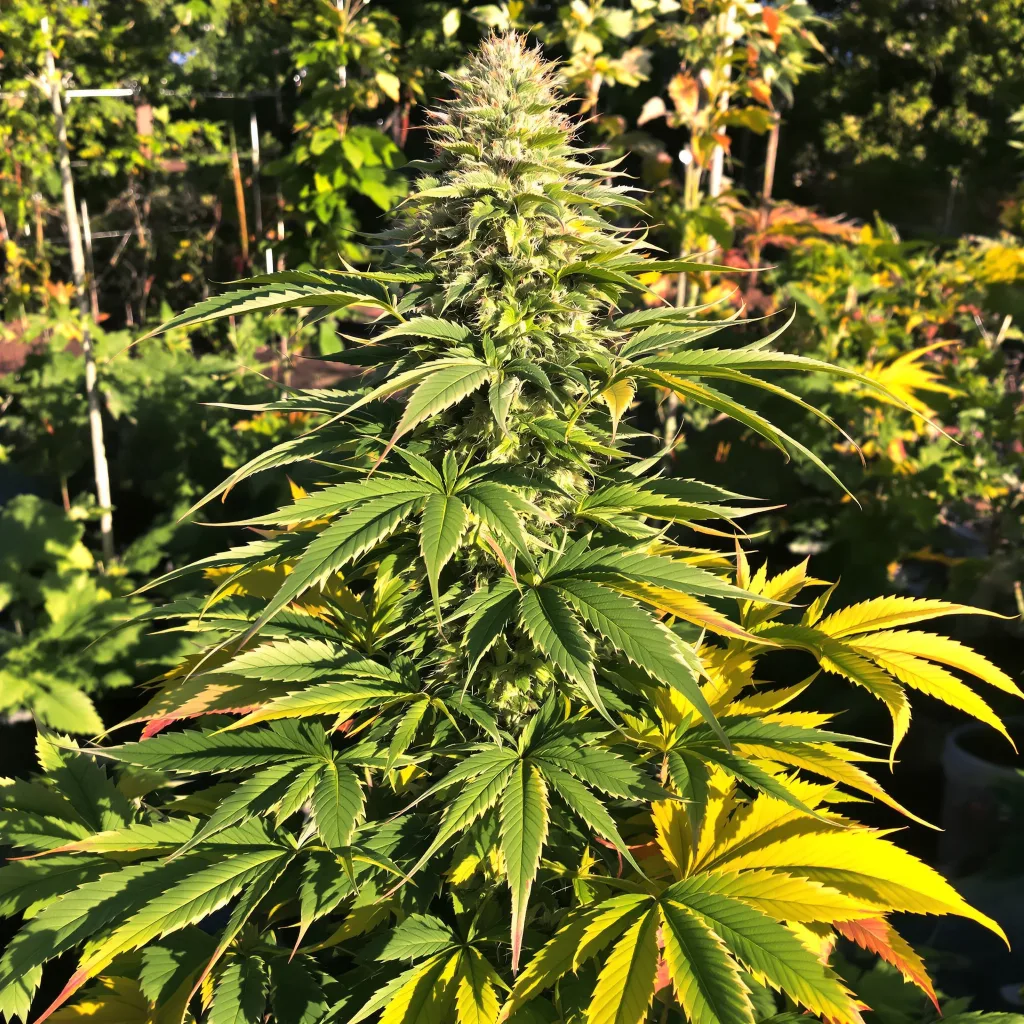 Triple Cheese 70% indica / 30% sativa — flor con tricomas visibles