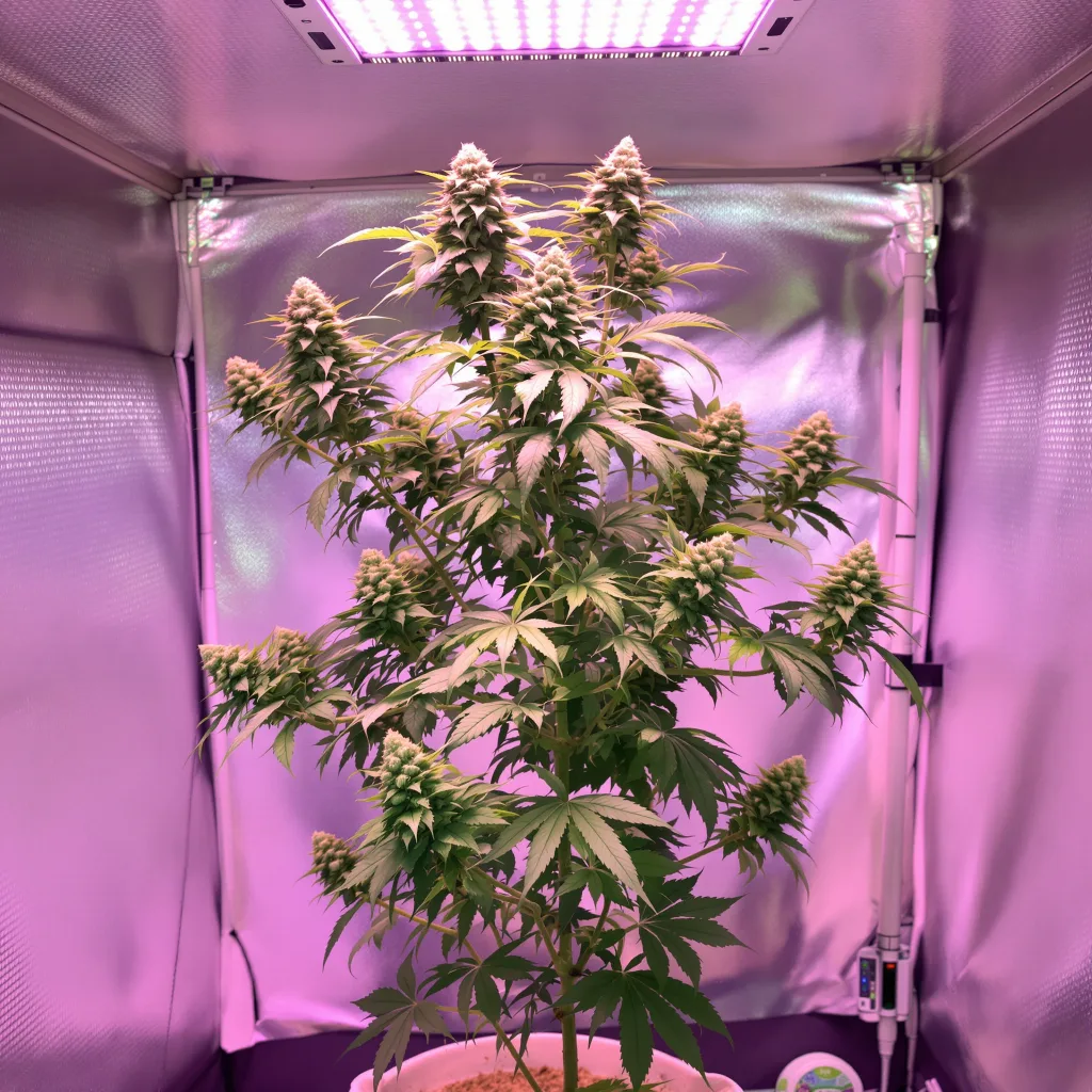 Planta de cannabis Tropicana Cookies en fase de floración — 60-100 cm autofloración