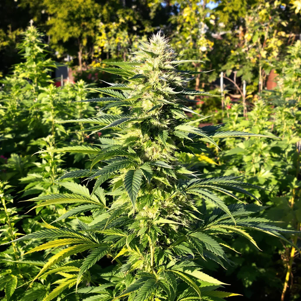 Tropicana Cookies 40% indica / 60% sativa — flor con tricomas visibles