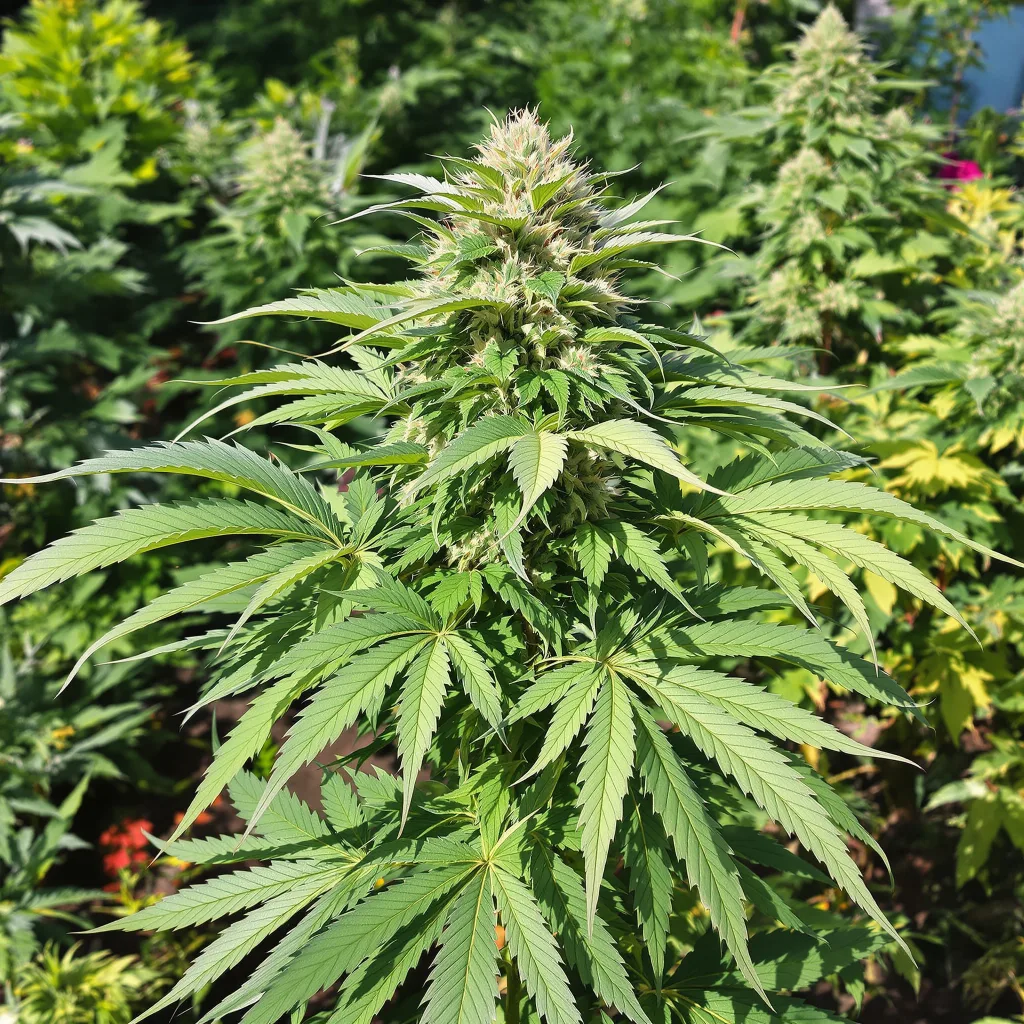 True OG 75% indica / 25% sativa — flor con tricomas visibles