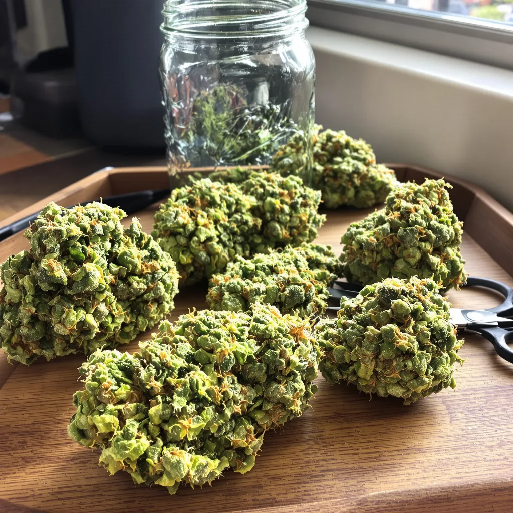 Turbo Mind Warp 20% indica / 80% sativa — flor con tricomas visibles