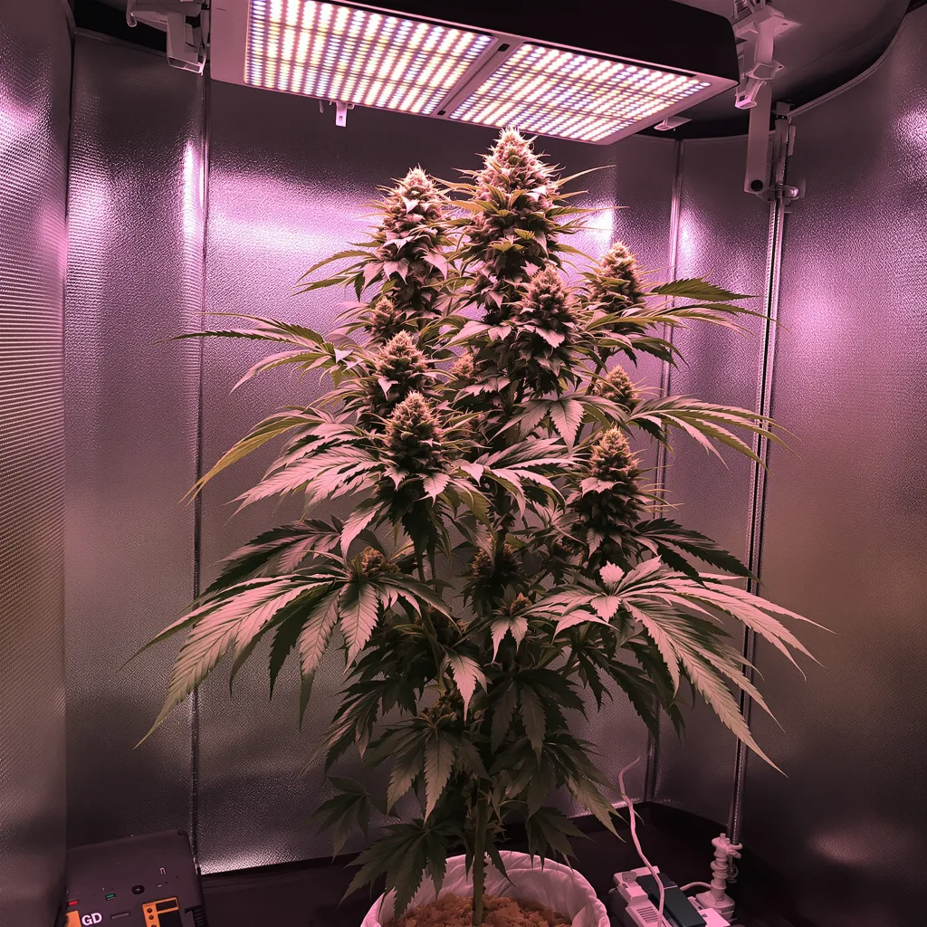 Planta de cannabis Turbo Mind Warp en fase de floración — 60-100 cm autofloración