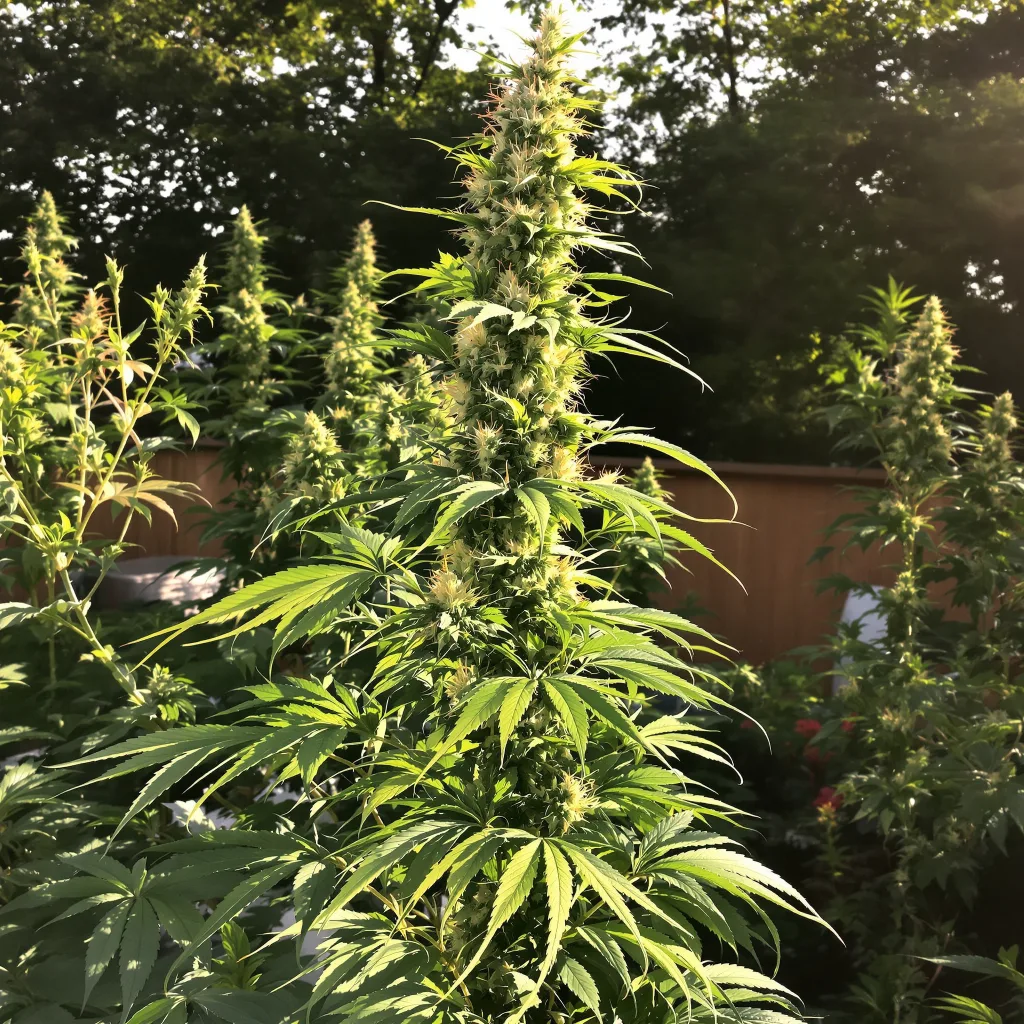 Tutankhamon 12% indica / 88% sativa — flor con tricomas visibles