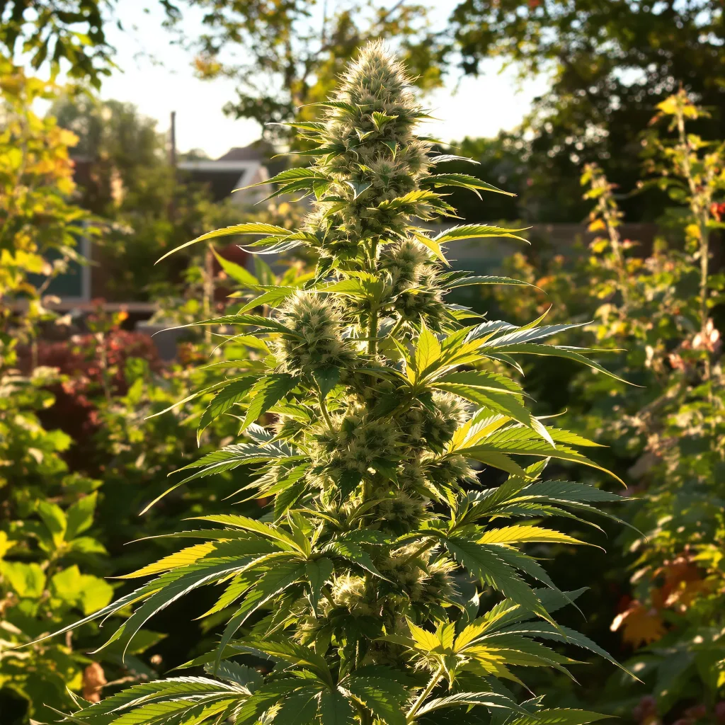 Tutti Frutti 44% indica / 56% sativa — flor con tricomas visibles