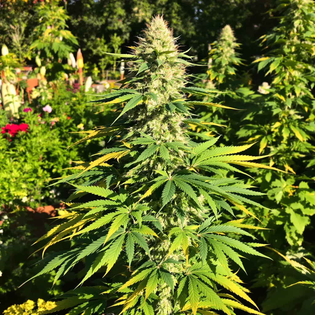 Tutti Frutti 44% indica / 56% sativa — flor con tricomas visibles