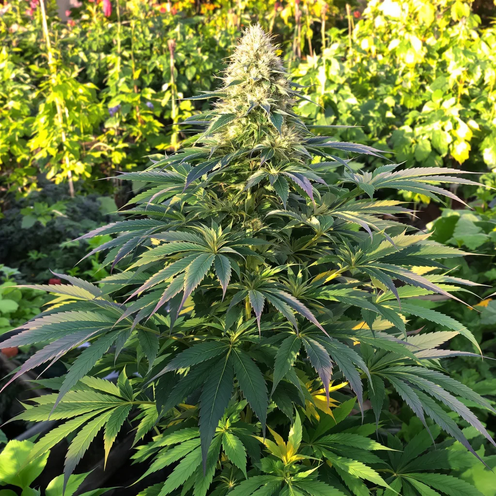 Tyson 85% indica / 15% sativa — flor con tricomas visibles