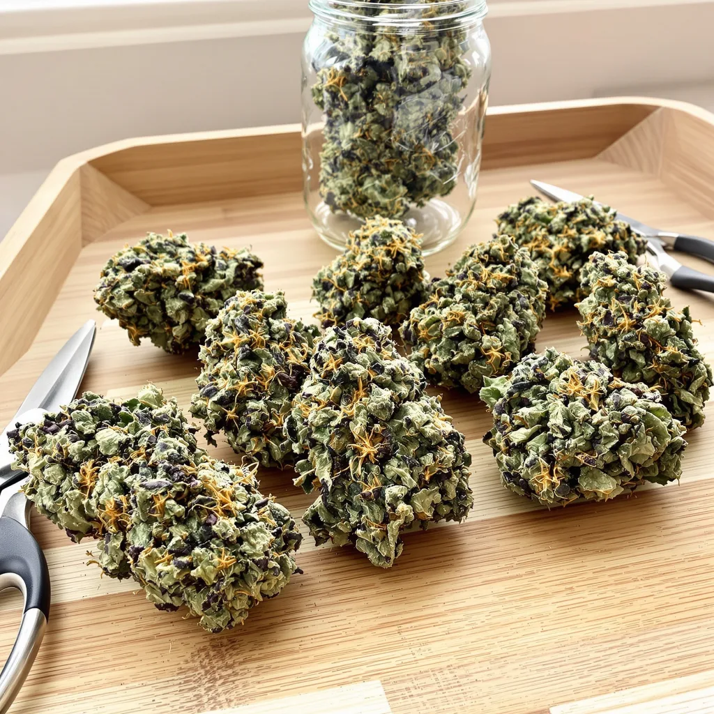 U2 Kush 88% indica / 12% sativa — flor con tricomas visibles