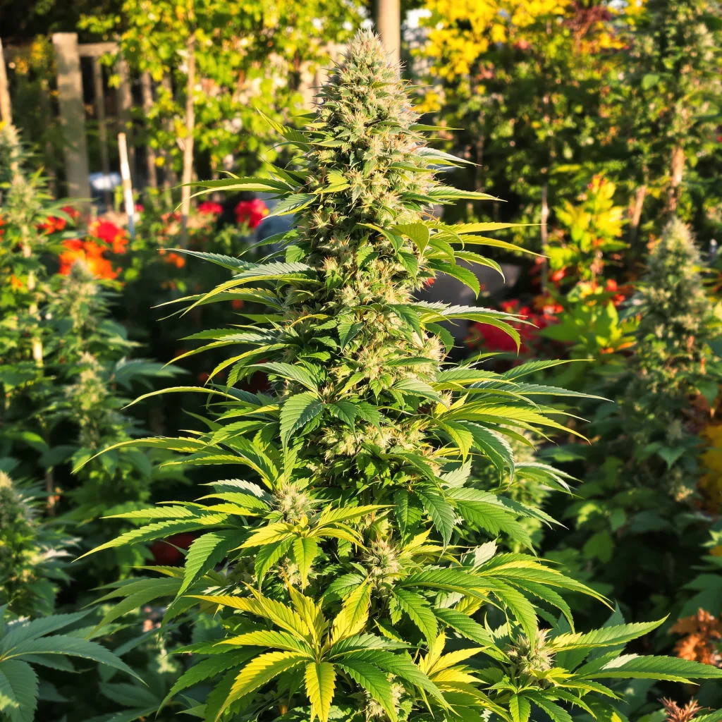 UK Cheese 40% indica / 50% sativa — flor con tricomas visibles