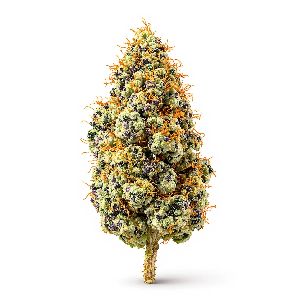 Vader OG 76% indica / 24% sativa — flor con tricomas visibles