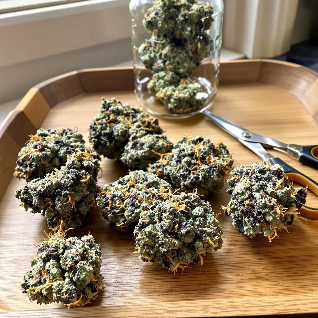 Valley Ghash 42% indica / 58% sativa — flor con tricomas visibles