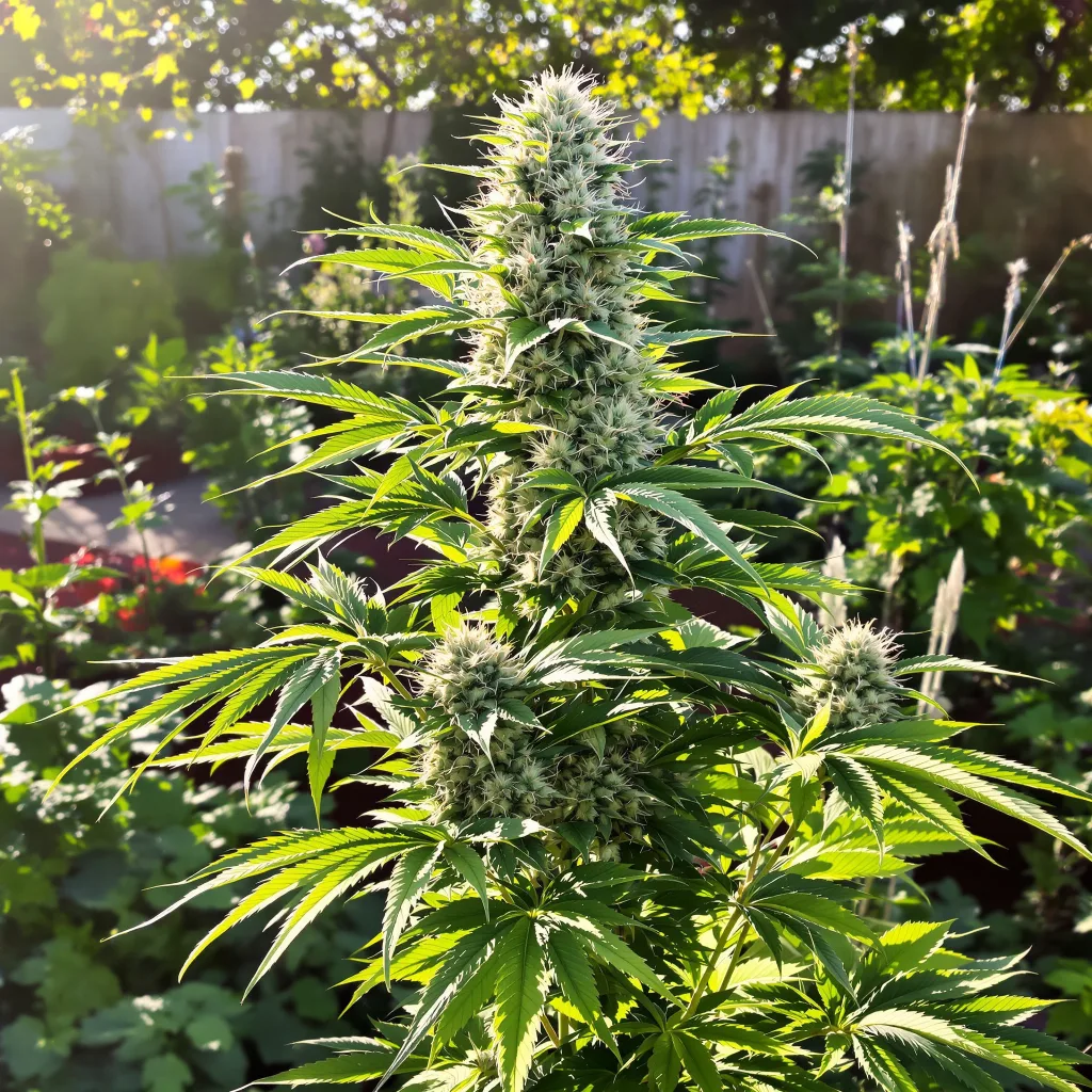Venus OG 57% indica / 43% sativa — flor con tricomas visibles