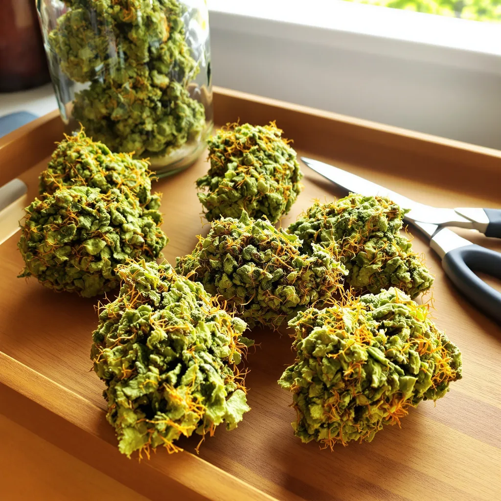 Vortex 20% indica / 80% sativa — flor con tricomas visibles