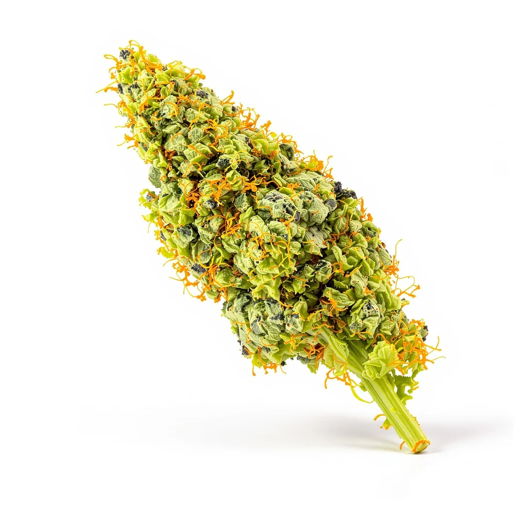 Vortex 20% indica / 80% sativa — flor con tricomas visibles
