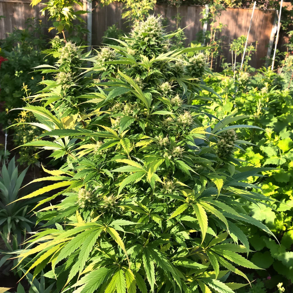 Warlock 74% indica / 26% sativa — flor con tricomas visibles
