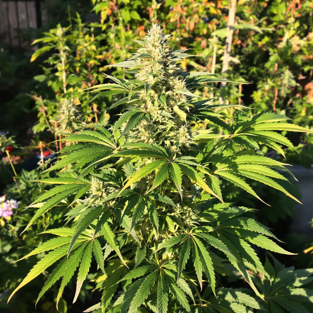 West OG 83% indica / 17% sativa — flor con tricomas visibles