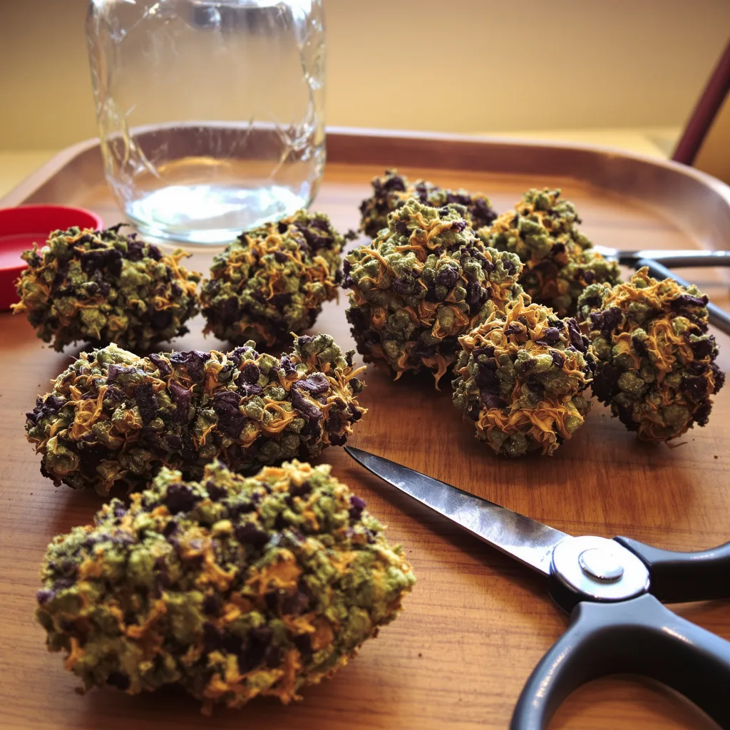 West OG 83% indica / 17% sativa — flor con tricomas visibles