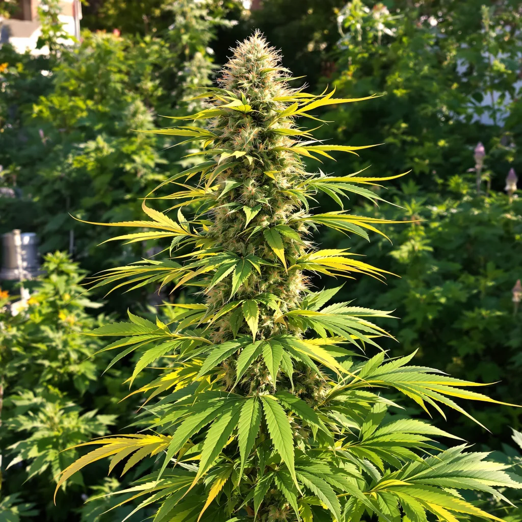 White Buffalo 20% indica / 70% sativa — flor con tricomas visibles