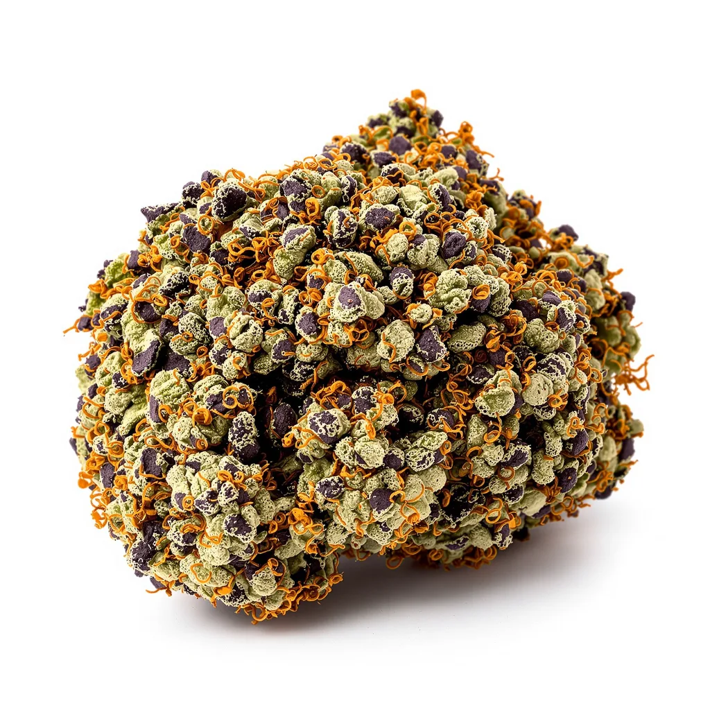 White Empress 76% indica / 24% sativa — flor con tricomas visibles