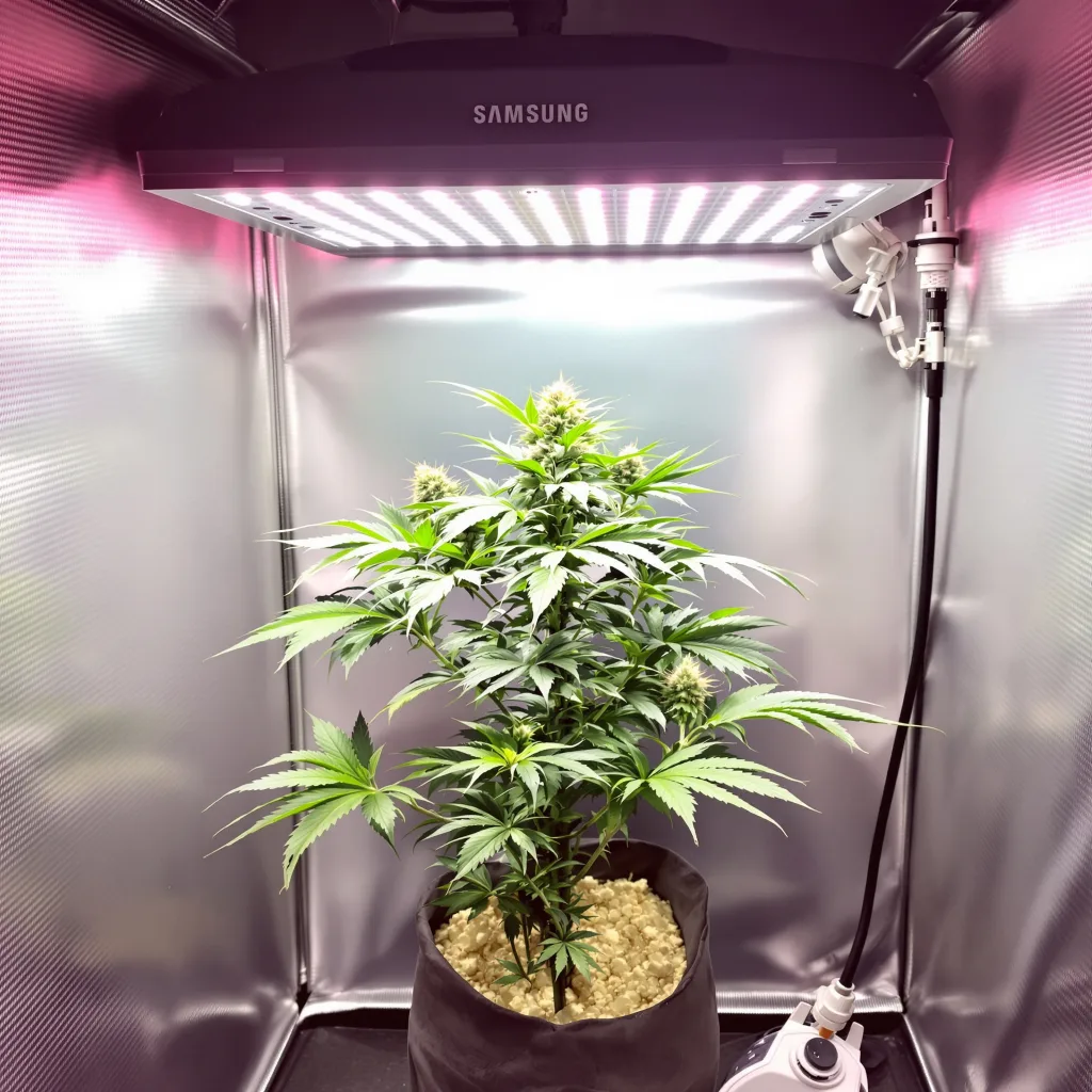 Planta de cannabis White Fire 43 en fase de floración — 90-130 cm feminizada