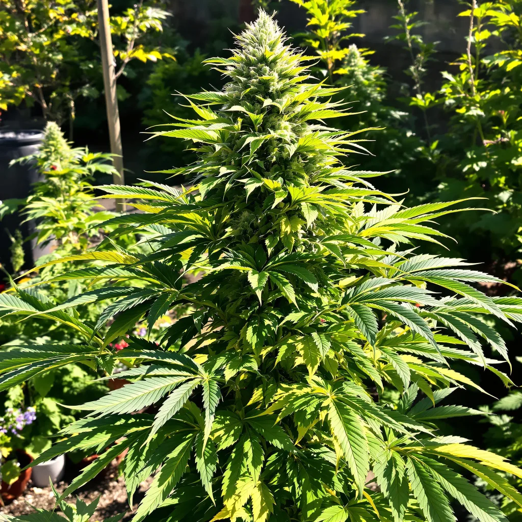 White Fire 43 77% indica / 23% sativa — flor con tricomas visibles