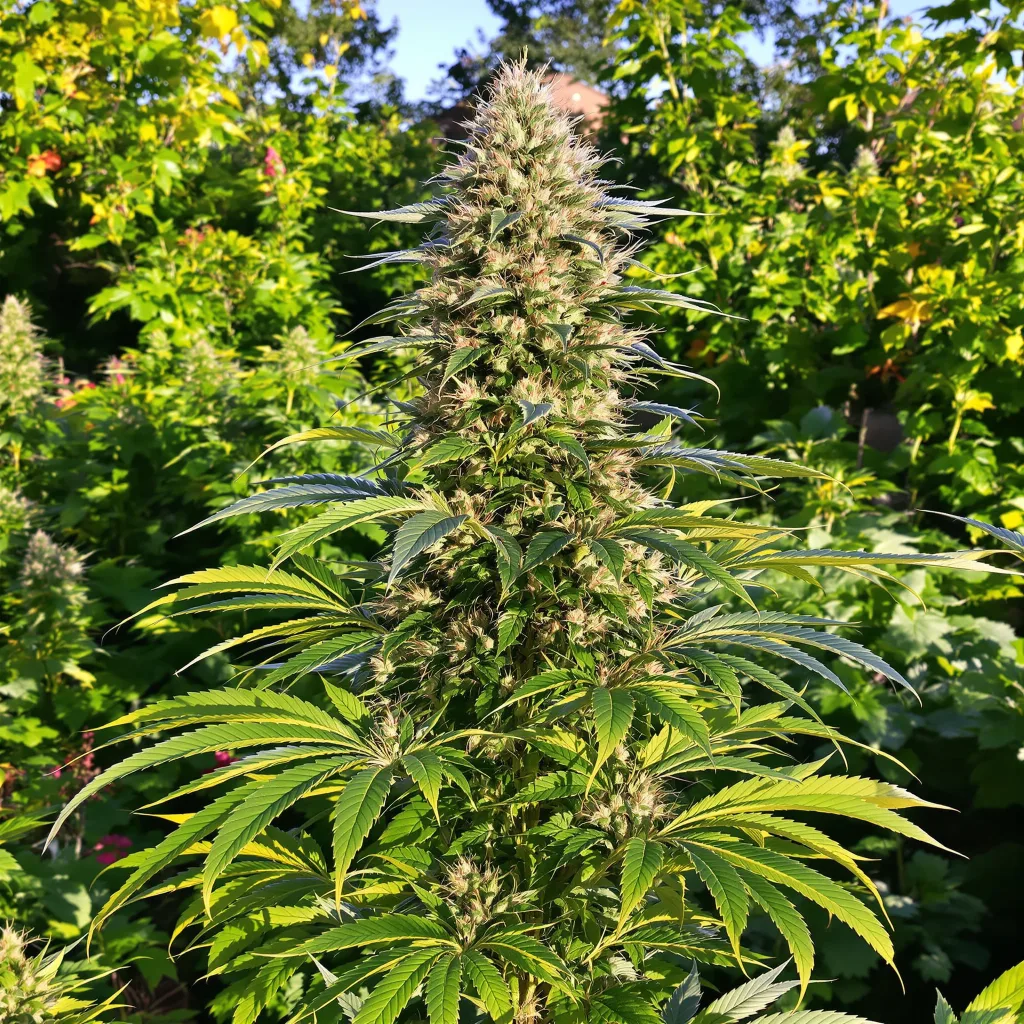 White Fire Alien OG 60% indica / 40% sativa — flor con tricomas visibles