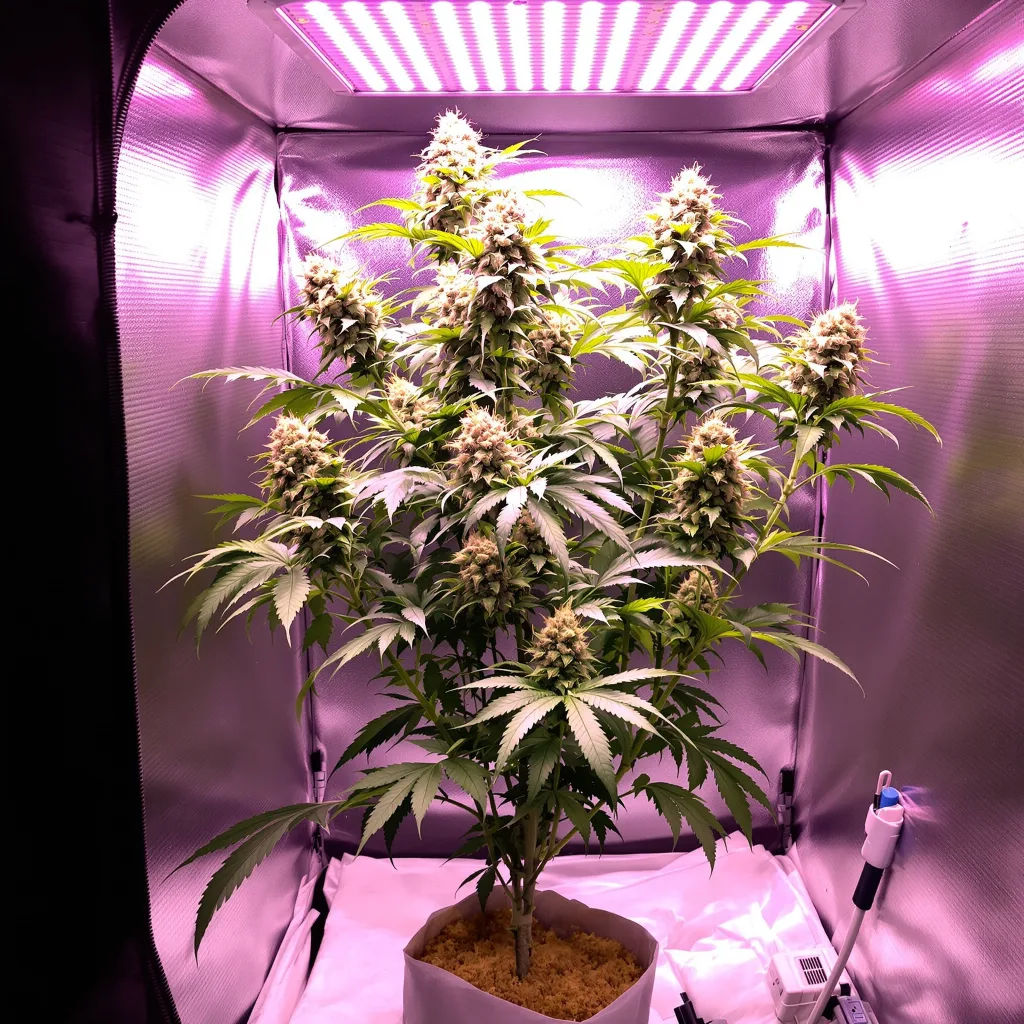 Planta de cannabis White Fire OG en fase de floración — 120-180 cm feminizada