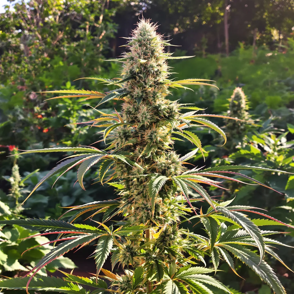 White Gold 60% indica / 30% sativa — flor con tricomas visibles