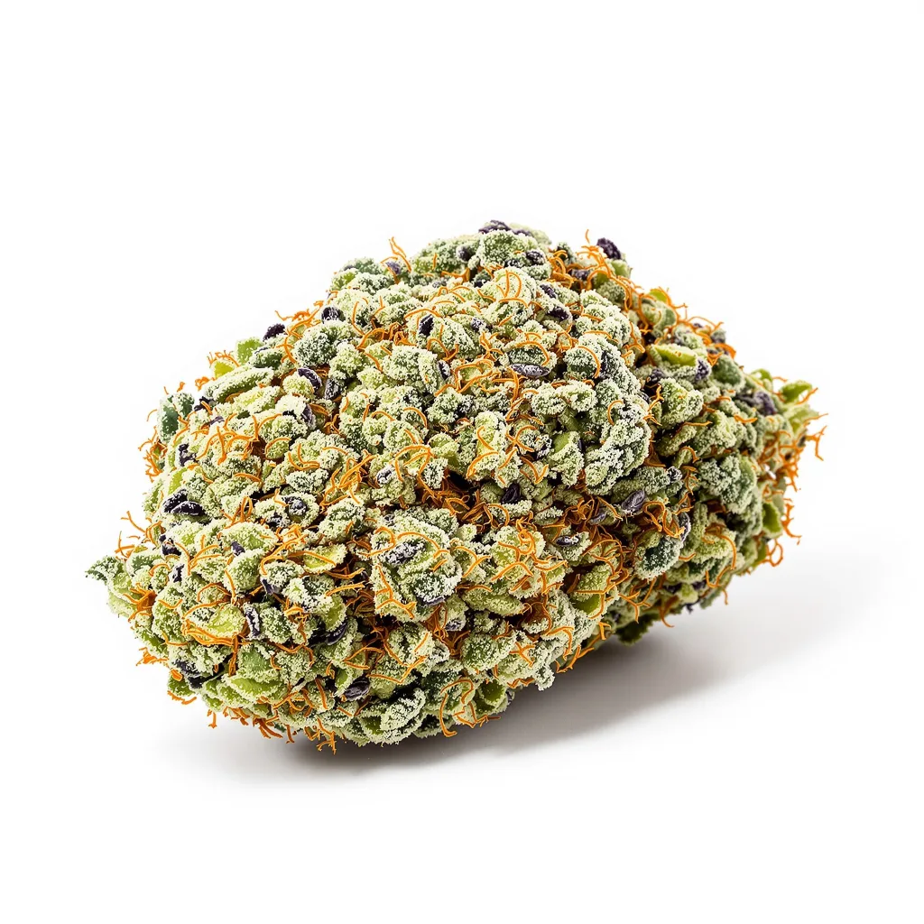 White Gold 60% indica / 30% sativa — flor con tricomas visibles