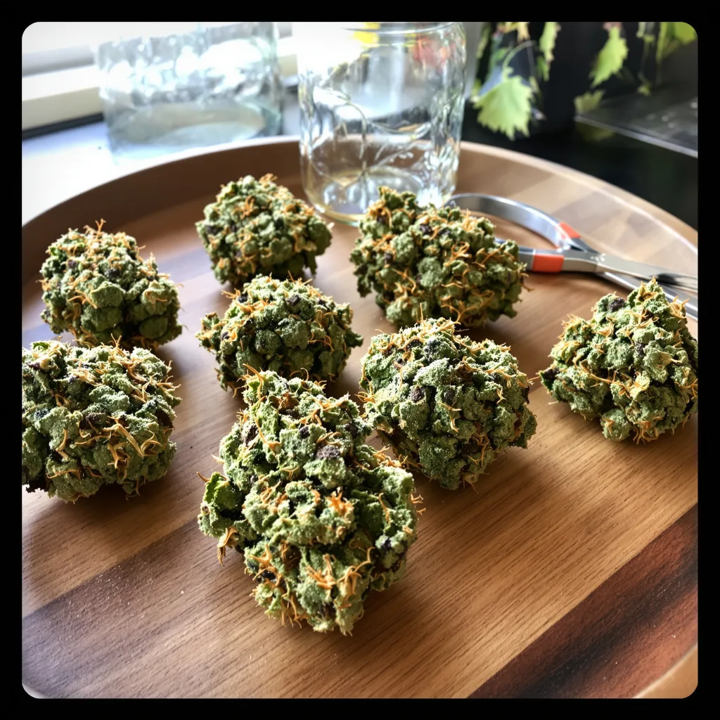 White Lightning 50% indica / 40% sativa — flor con tricomas visibles