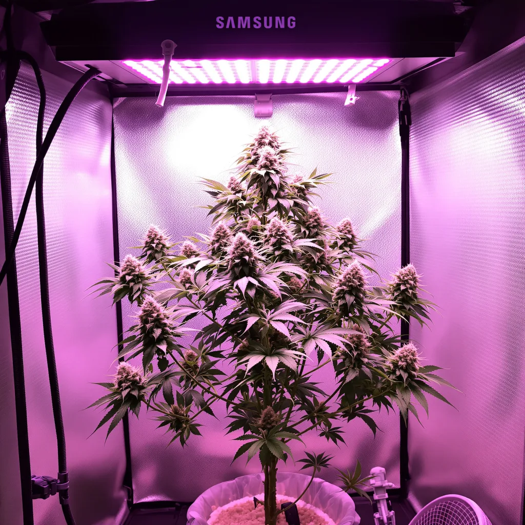 Planta de cannabis White Lightning en fase de floración — 60-100 cm autofloración
