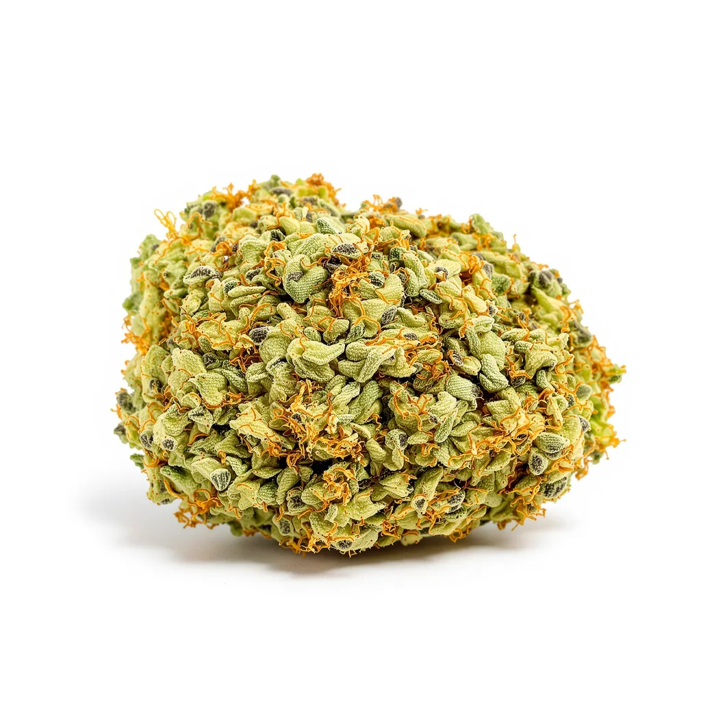 White Nightmare 20% indica / 70% sativa — flor con tricomas visibles