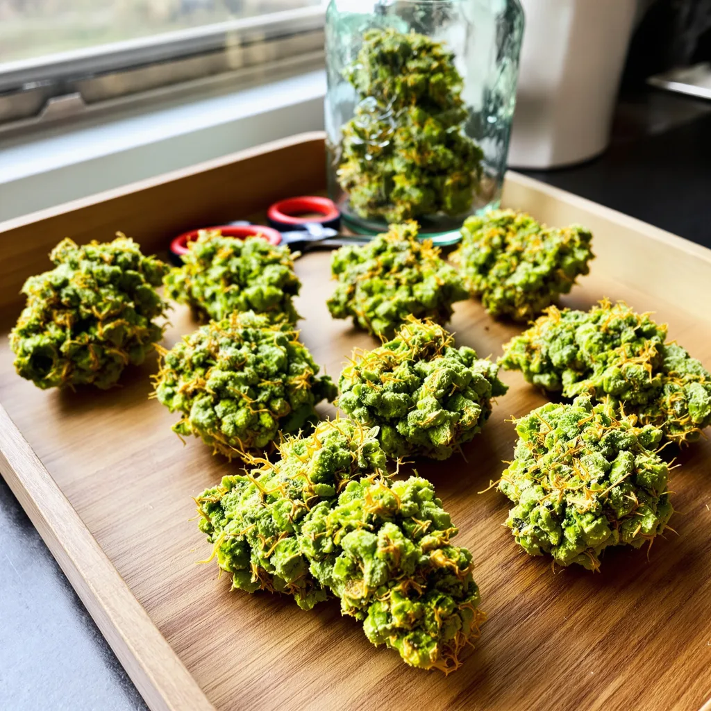 White Nightmare 20% indica / 70% sativa — flor con tricomas visibles