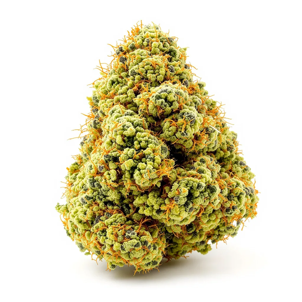 White Nightmare 20% indica / 70% sativa — flor con tricomas visibles