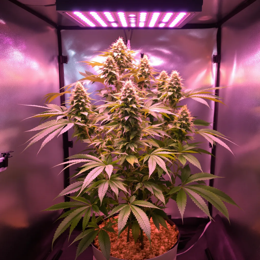 Planta de cannabis White Rhino en fase de floración — 60-100 cm autofloración
