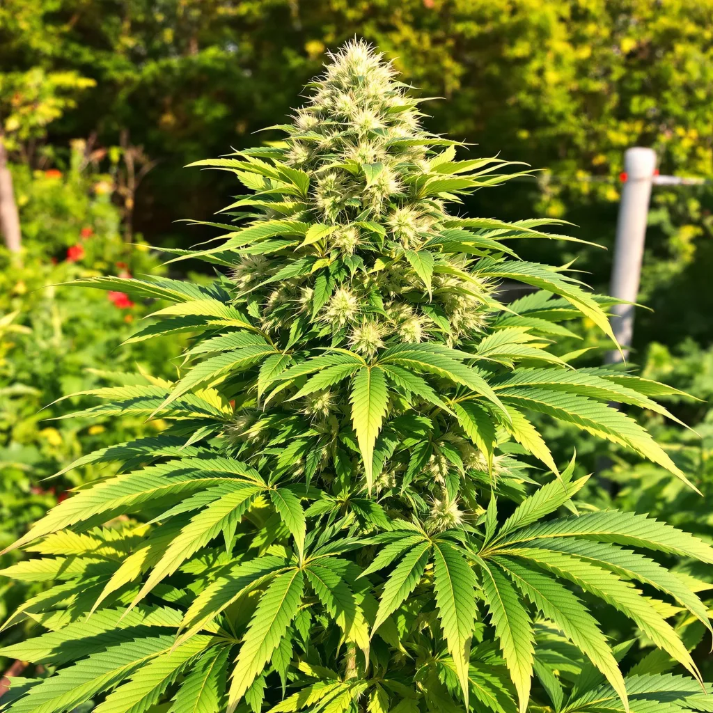 White Rhino 90% indica / 50% sativa — flor con tricomas visibles