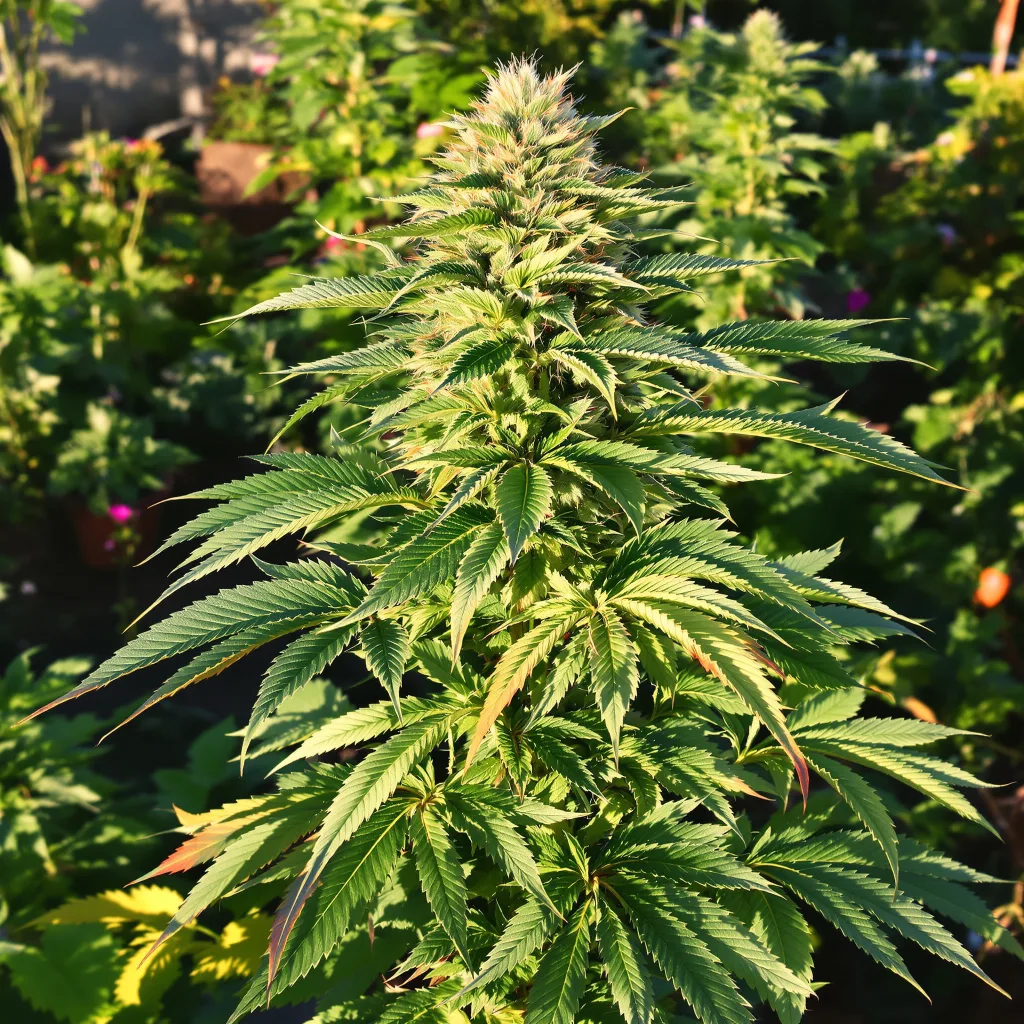 White Rhino 100% indica / 50% sativa — flor con tricomas visibles