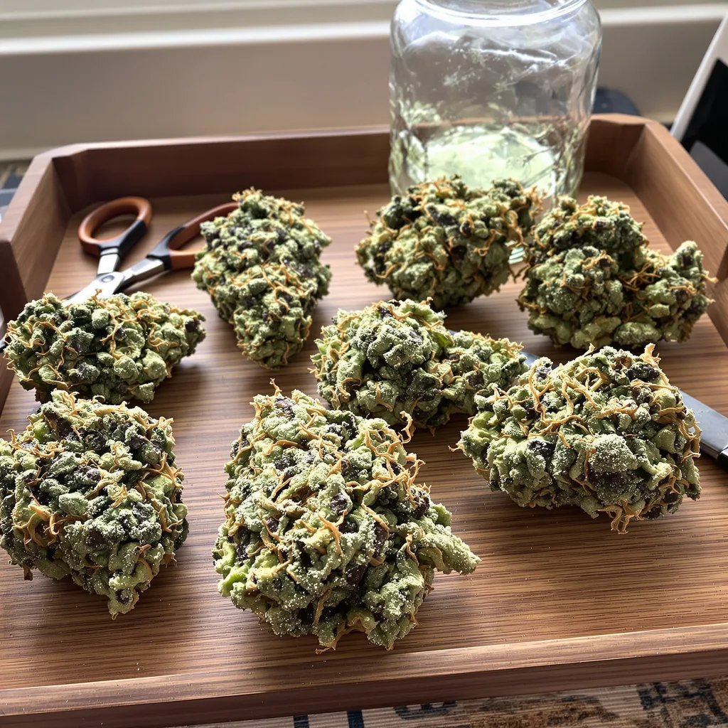Willie Nelson 40% indica / 60% sativa — flor con tricomas visibles