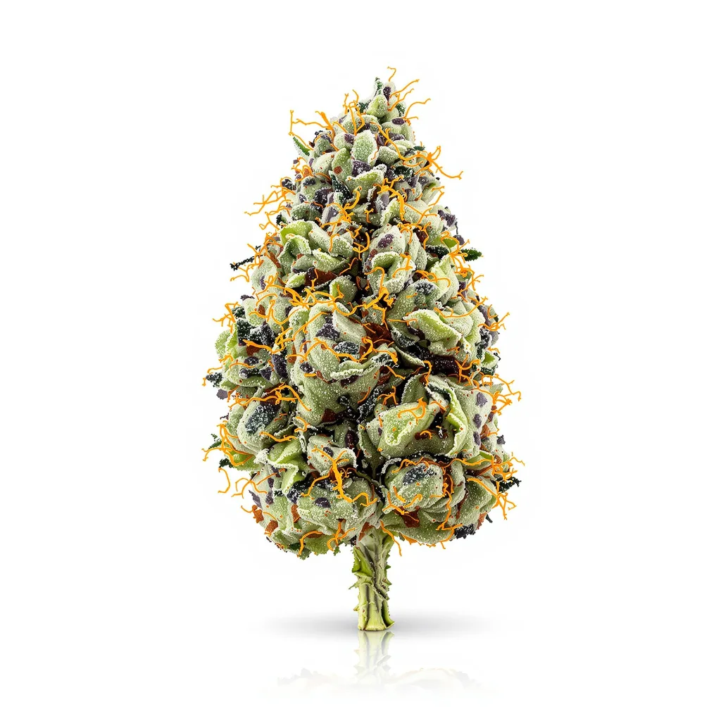 Willie Nelson 40% indica / 60% sativa — flor con tricomas visibles