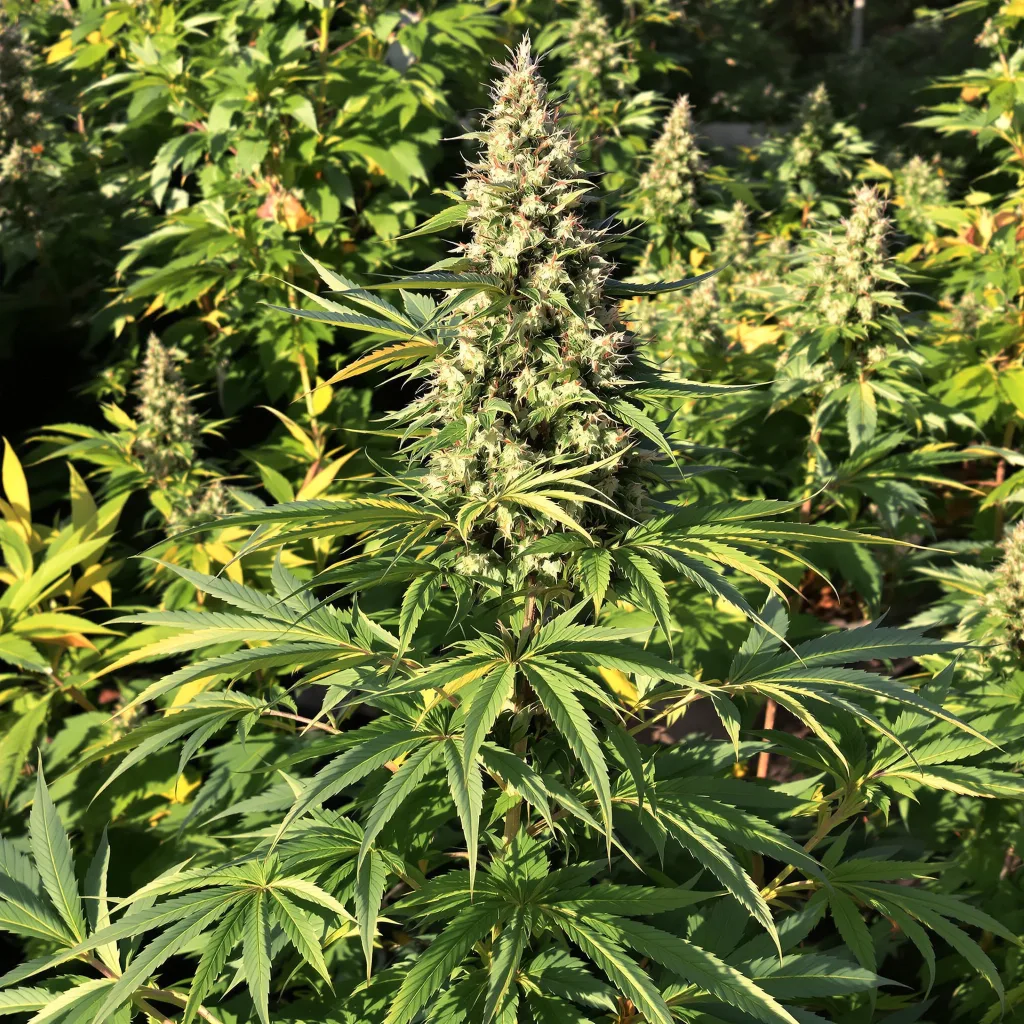 Willy's Wonder 65% indica / 25% sativa — flor con tricomas visibles